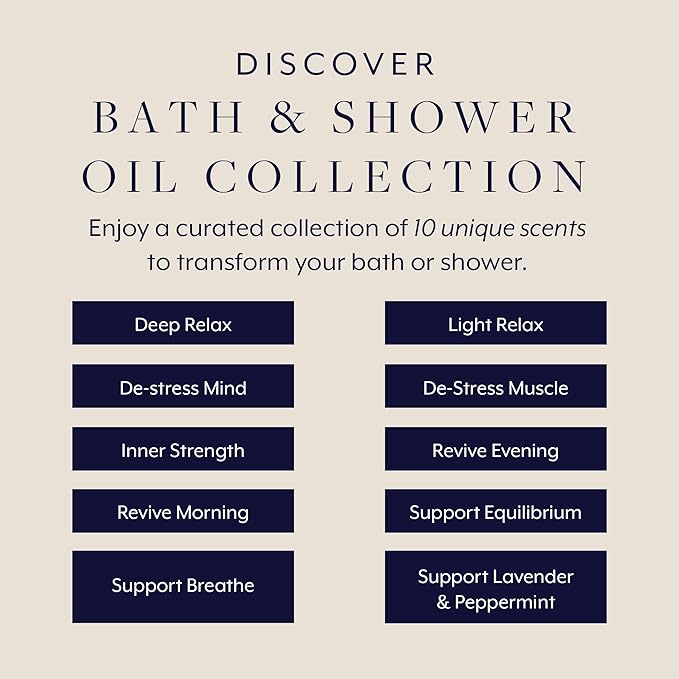 Aromatherapy Associates Essential Oil Blends – Luxury Shower and Body Oils for Dry Skin, Daily Aromatherapy Care for Men & Women, 10-Pack (0.10 fl oz Each) in Decorative Gift Box