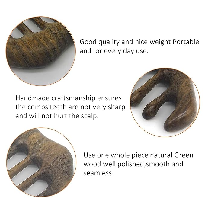 Wooden Comb,Scraping Scalp Massage Comb,Natural Wood Wide Tooth Hair Comb,Handheld No Static Head Massage Tool Meridians Massager for Head Caring Relaxation Acupoint Massage.