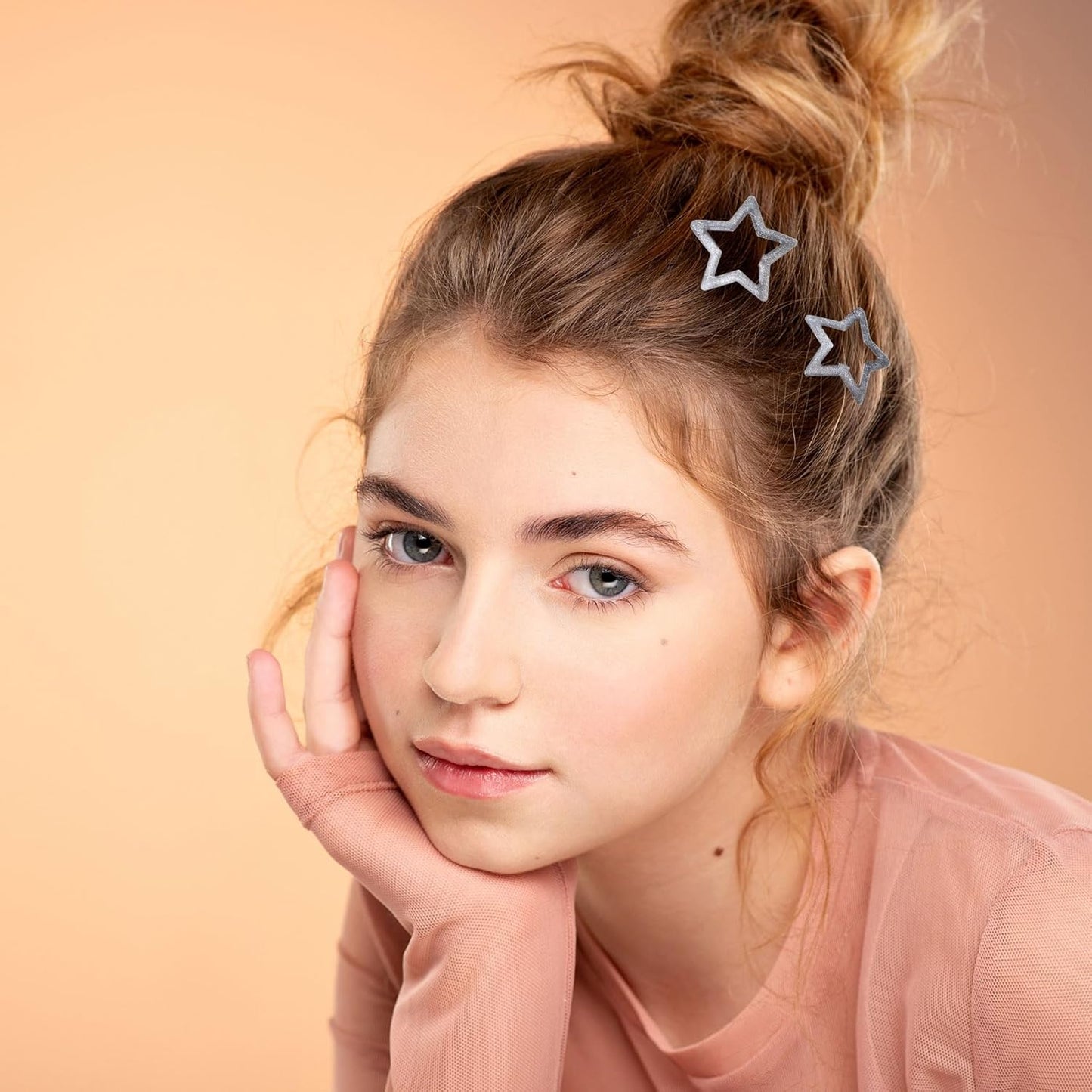 Joez Wonderful 20 Pcs Star Hair Clips, 1.18"/3cm Metal Snap Hair Clips, Cute Star Clips Hair Barrettes, Non-Slip Fashion Hair Accessories for Women (Silver Shiny)