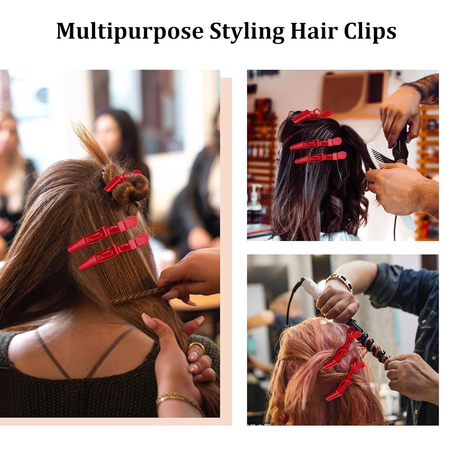 Ondder 14 Pcs Red Large Alligator Hair Clips for Styling Sectioning, Professional Strong Hold for Hair Coloring Cutting, 14 Count Hair Clips for Women Men Girls Teens