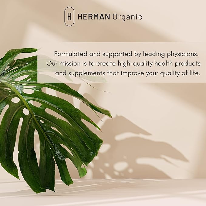 Herman Organic Healthy Hair Supplement Formula for Hair Growth - Essential Ingredients - Vitamin A, Vitamin C, & Folic Acid Eliminates Thinning Hair