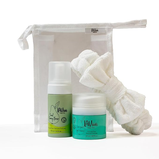 Moisturising Skincare Bundle- Foaming Facial Cleanser 100ml & Face Moisturiser 50ml (green, blue)