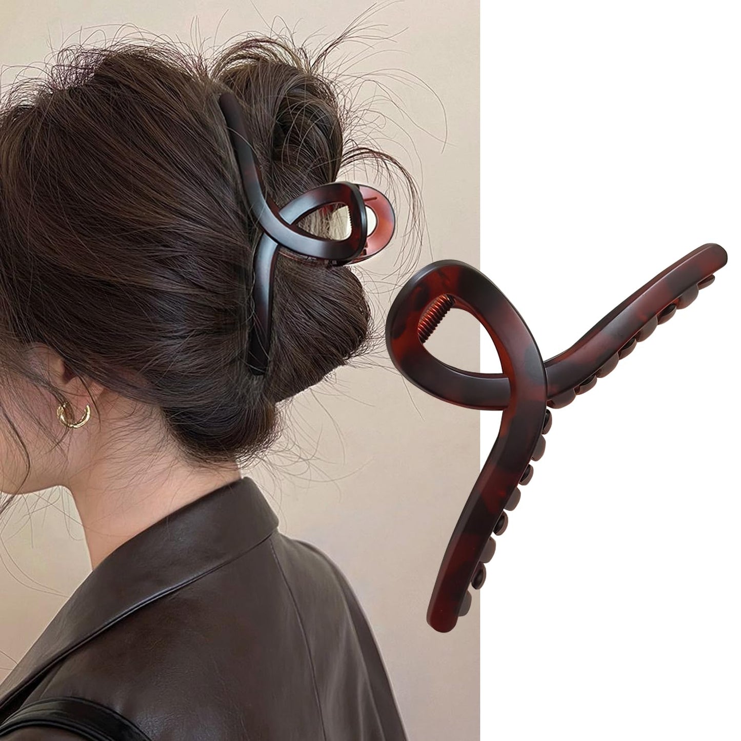 5 Inch Hair Claw Clips Extra Large No Slip Big Matte XL Clip for Thick Curly Long Hair Women, 4 Pack