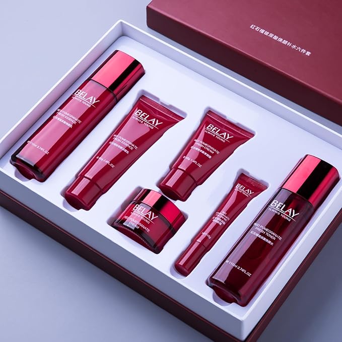 Skincare Sets - 6 Step Daily Routine - Cleanser, Toner, Eye Cream, Lotion & Cream - Full Size Skin Care Kit for Natural, Beautiful Skin Valentine's Day Gift