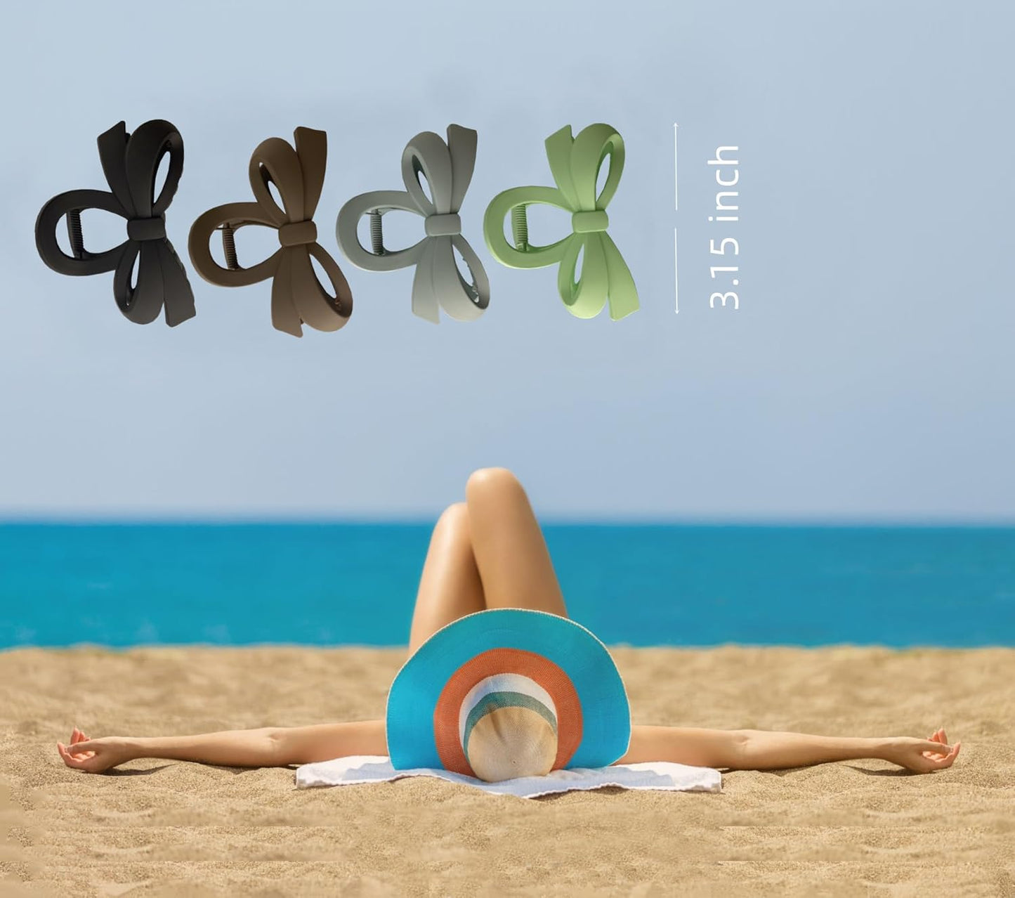 Hair Clip Hair Claw Clips for Women and Girls, Non Slip Strong Hold Tortoise Banana Hair Clips for Thick Hair 4 pcs