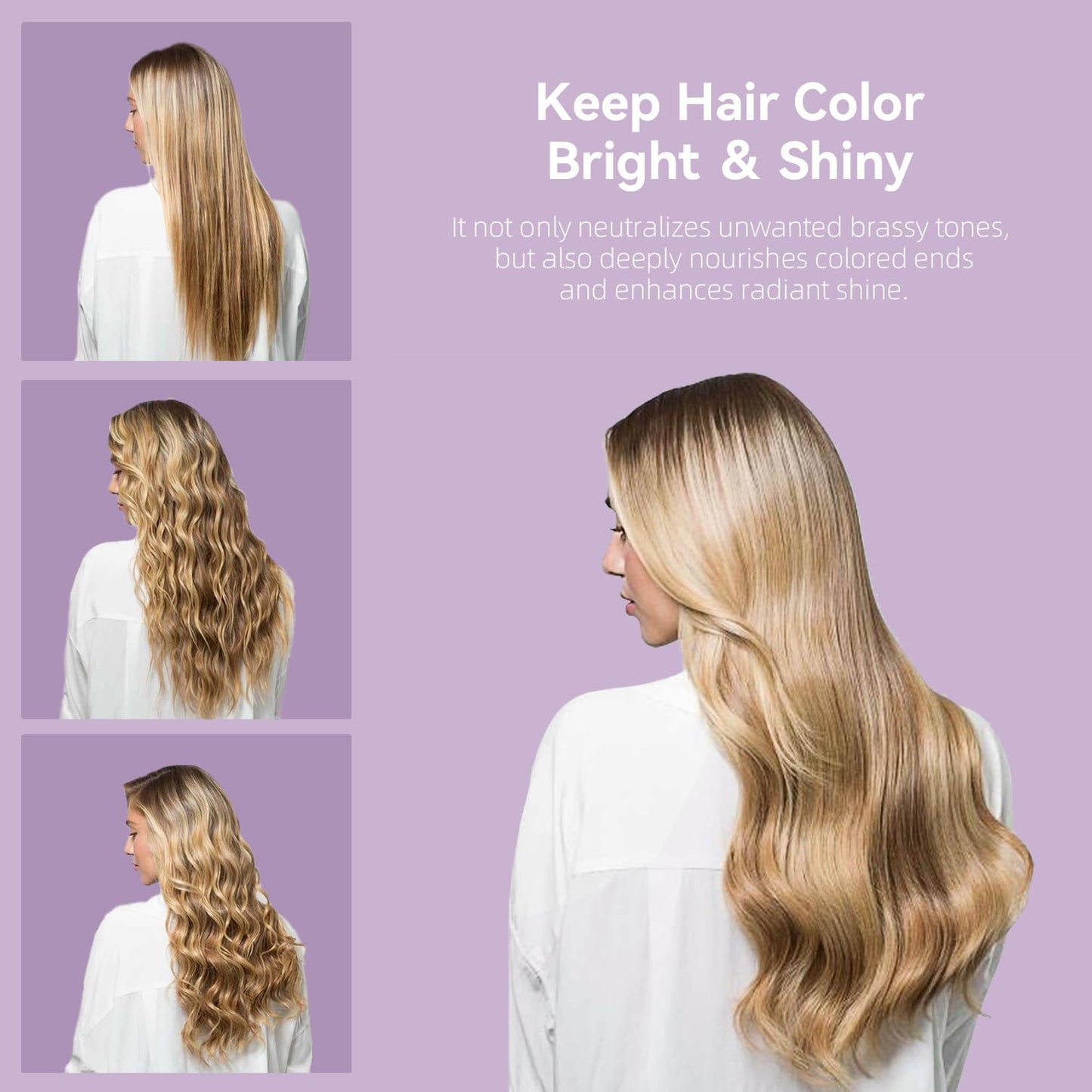 ALFHEIM Lavender+ Purple Hair Oil for Blonde, Silver & Color-Treated Hair – Anti-Brass & Frizz Control Serum – Restores Shine, Smoothness & Cool Radiance – with Grape Seed Oil – 3.38 oz / 100 ml