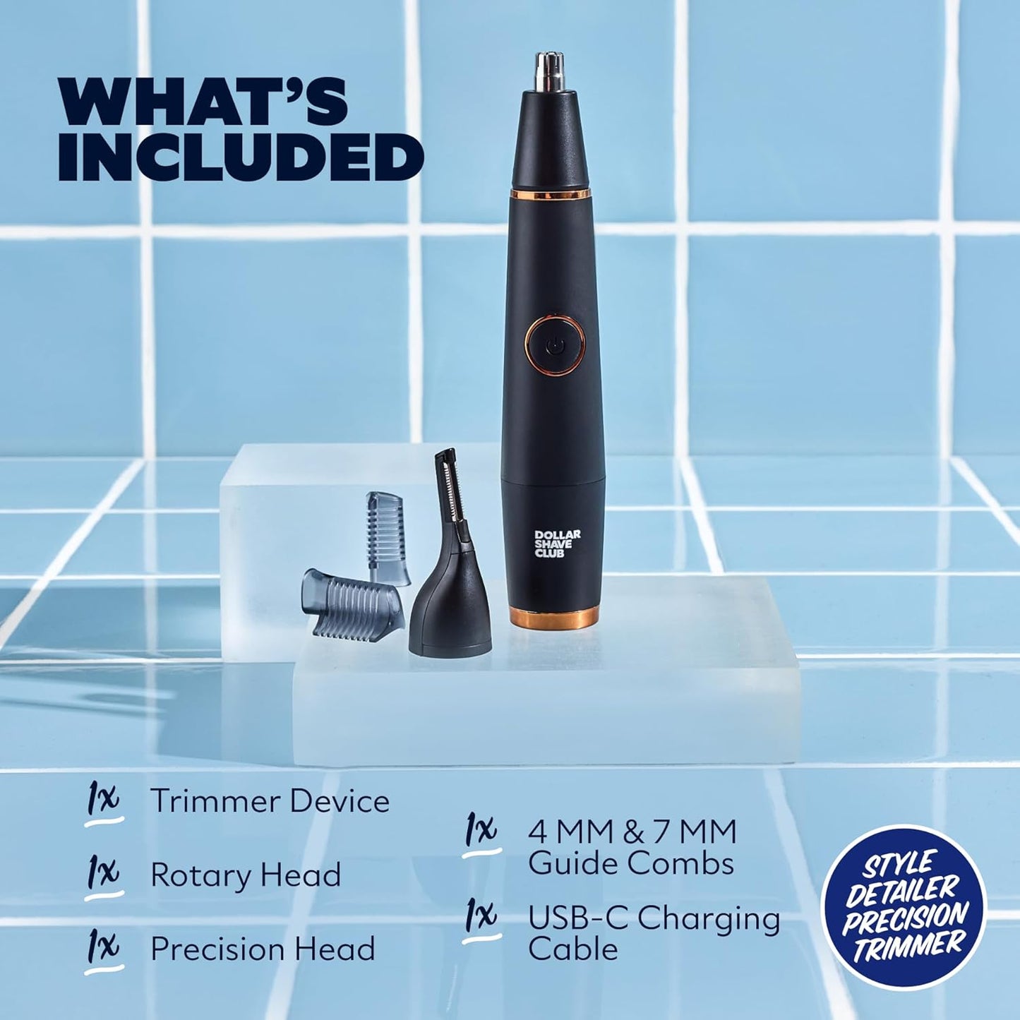 Dollar Shave Club | Style Detailer Precision Trimmer | Trimmer for Nose, Ears, Brows and Sideburns