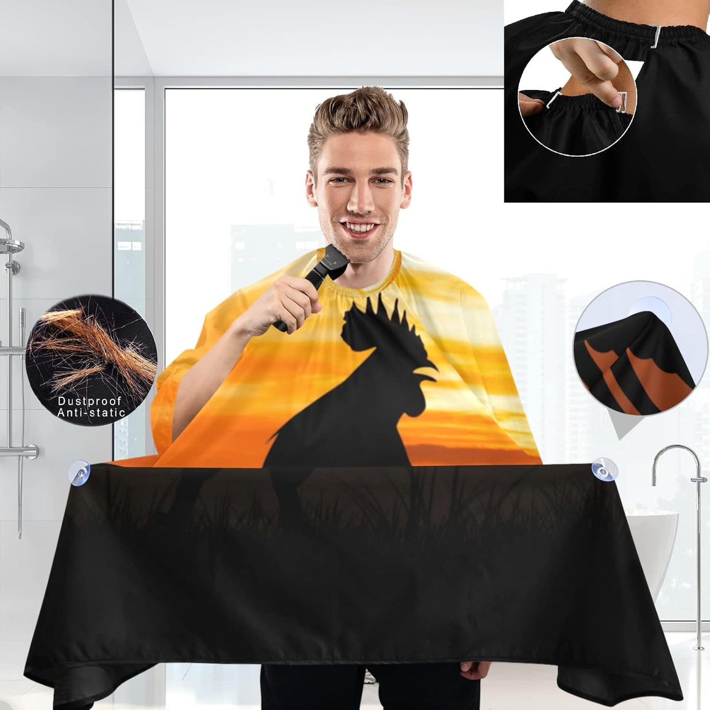 Barber Capes Polyester Hair Cutting Salon Cape with Snaps Beard Bib Hairdresser Gown Stylist Cape For Men Women