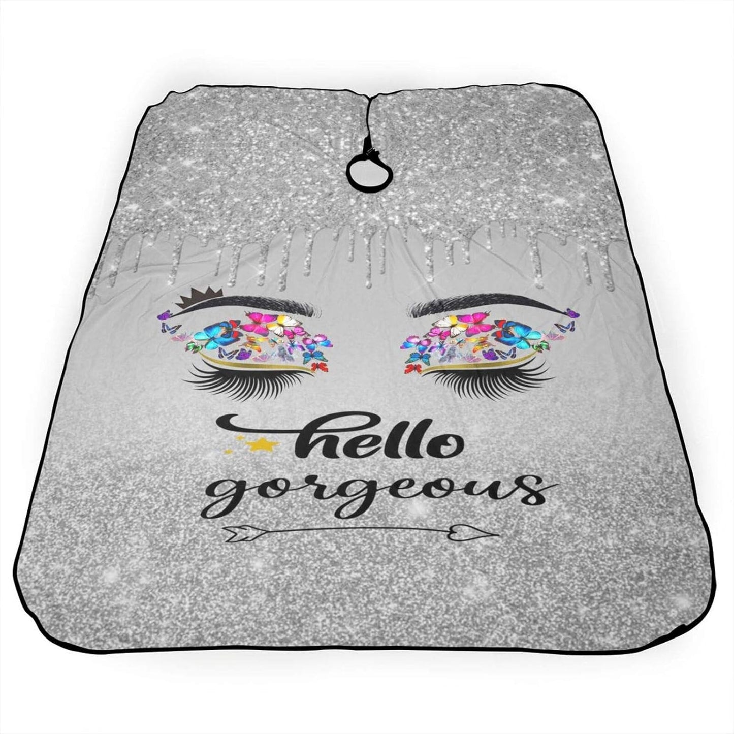 Barber Cape Hello Butterflies Gorgeous Silvery Glitters Salon Hair Cut Apron Barbershop Kits For Women 55''X66''
