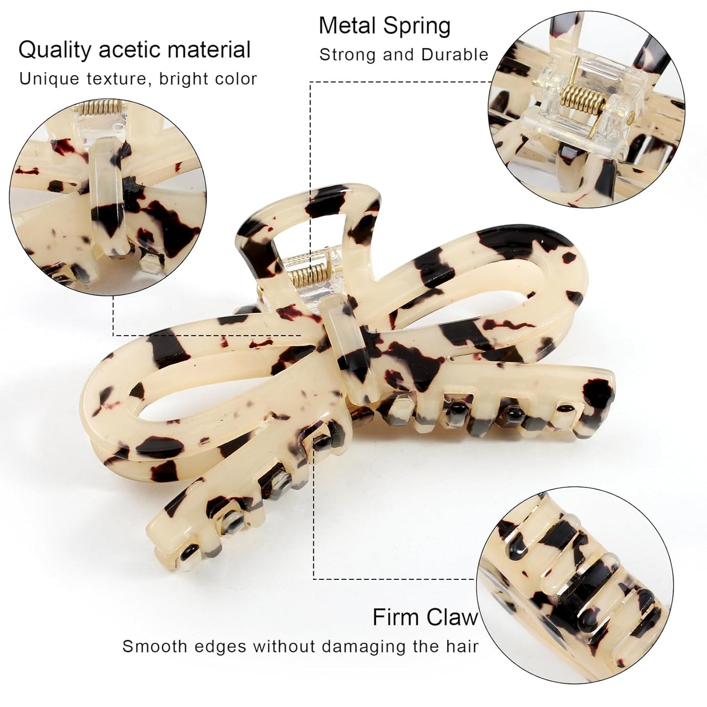 Jayongnee 3 PCS Bow Hair Claw Clips for Women - Non-Slip Hair Clamps for Thin or Thick Hair - Cute Butterfly Hair Accessories for Women Girls - Elegant Hair Styling Accessories (bow 5, Medium)