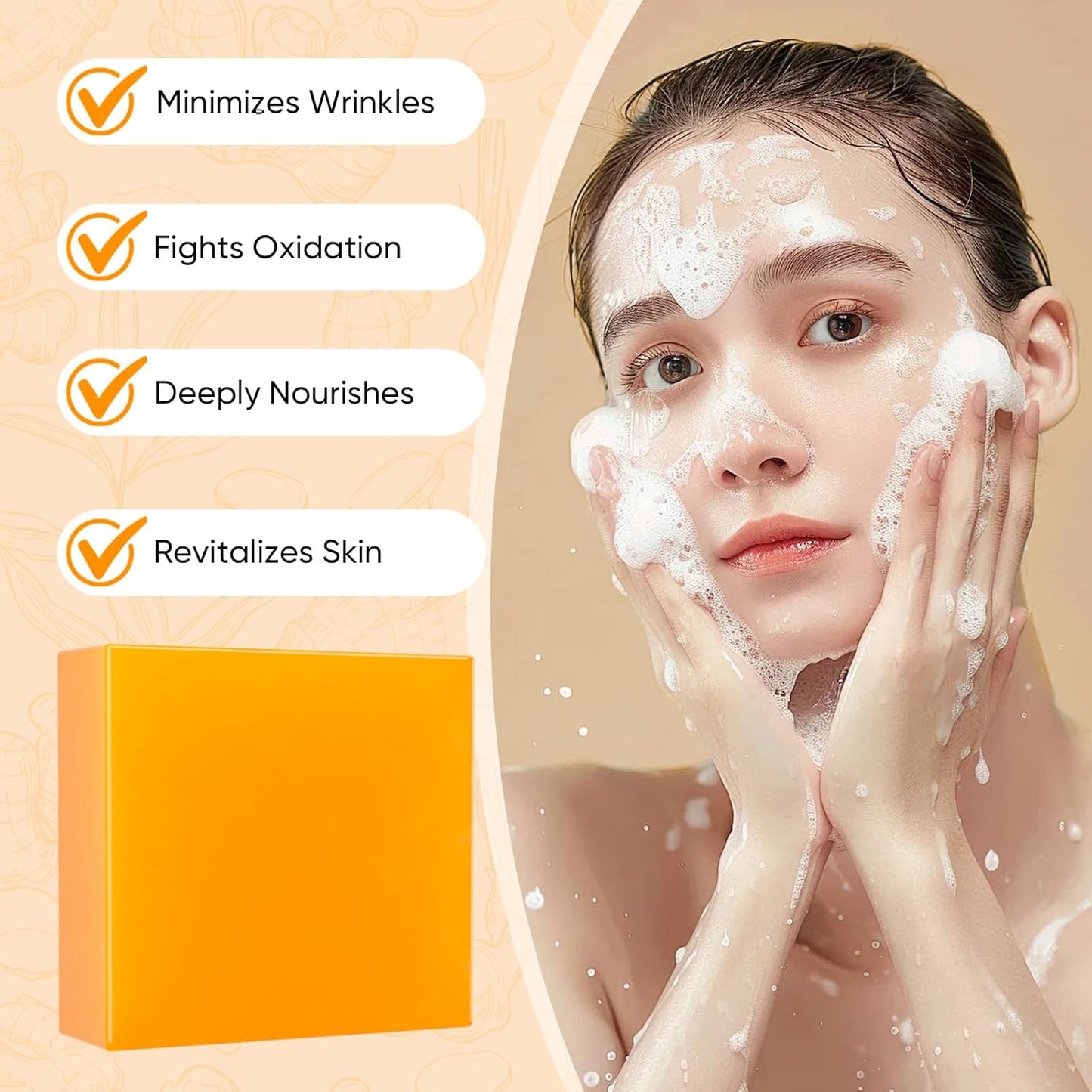 2 PCS Natural Turmeric Soap Bar for Face & Body Cleanser and Turmeric Oil, Nautral Ingredients Turmeric Wash and Care Set, Soothing, Hydrating, Turmeric Skin Care Set for All Skin Type