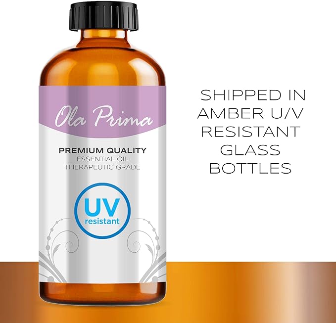 Ola Prima Oils 4oz - Orange Essential Oil, Premium Orange Oil with Dropper for Skin Diffuser - 4 Fluid Ounces