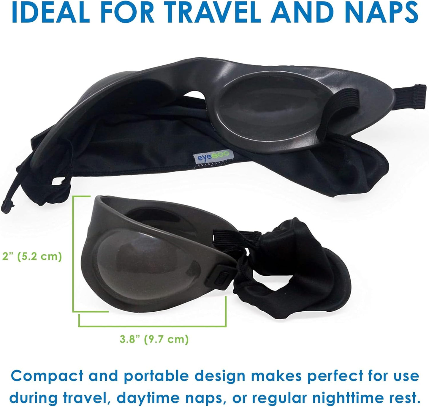 Eyeseals 4.0 Sleep Mask – Charcoal – Moisturizing Eye Masks for Sleep Keep Dry Air Out – Latex-Free Eye Mask Great for CPAP Users