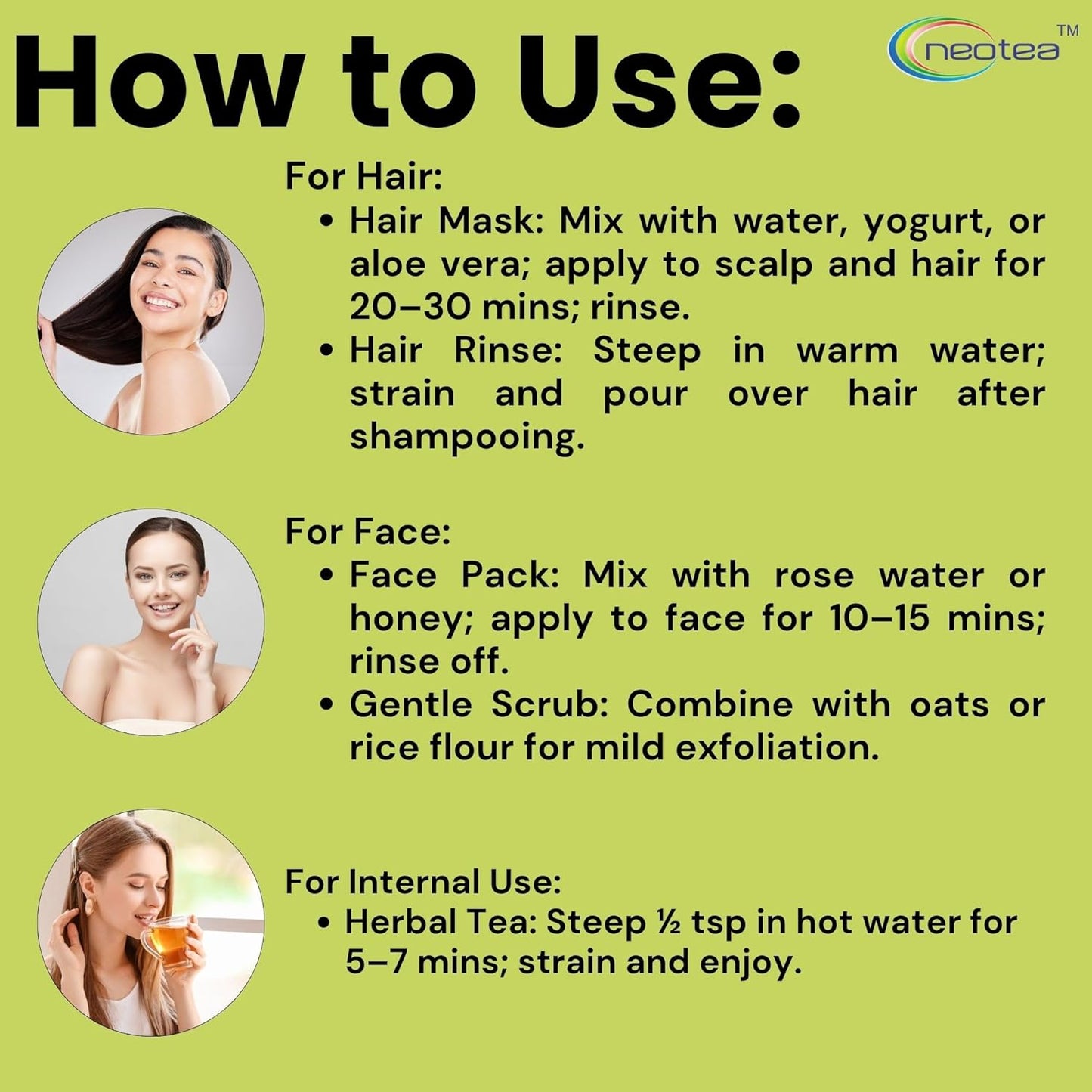 Neotea Hibiscus Leaf Powder | Sembaruthi Ilai | 300GM (10.58 OZ) – Natural Hair Fall Treatment, Promotes Hair Growth, Chemical-Free Hair Wash