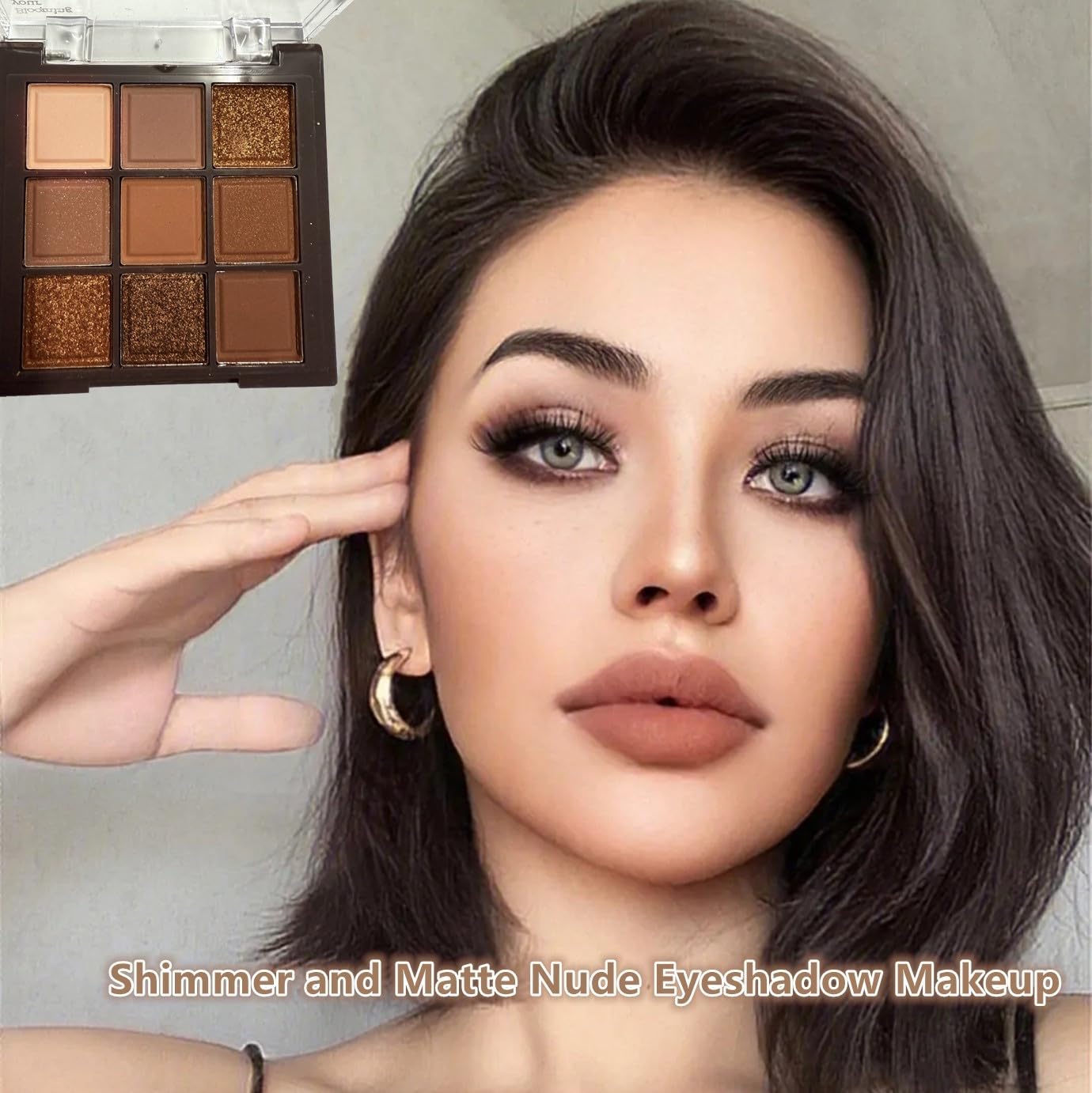 Go Ho 9 Colors Nude Eyeshadow Palette,Matte&Shimmer&Glitter Eyeshadow Makeup,Long Lasting Blendable Neutral Eye Look,Highly Pigmented Eye Shadow Powder,06