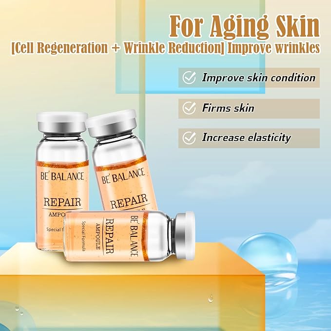 Repair Ampoule,Korean Hyaluronic Acid Serum for Skin Regeneration Serum Anti-Wrinkle and Anti-Aging Face Ampoule for Elasticity Care Helps create hydrated and smooth skin