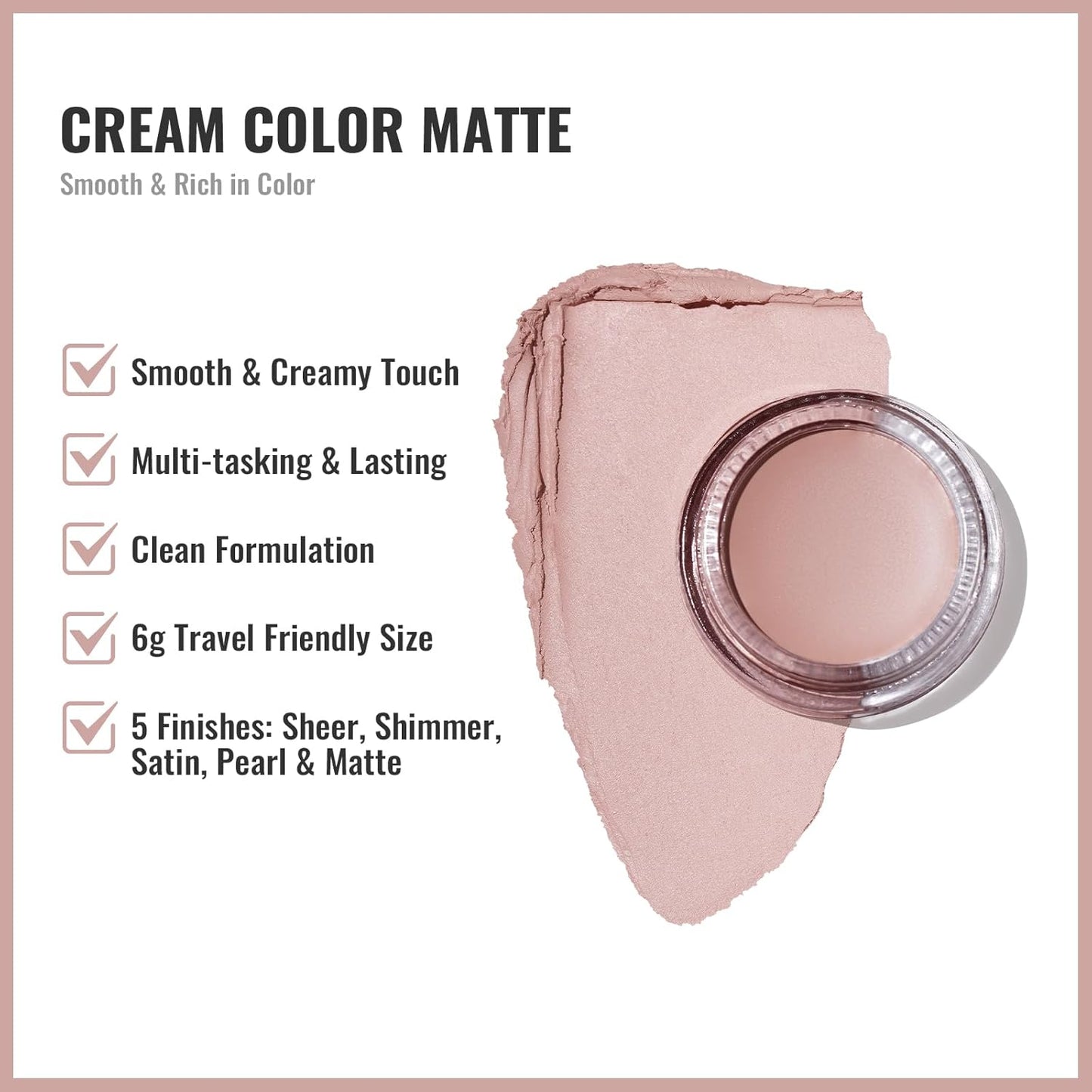 Oulac Matte Eyeshadow 3-in-1 Eyeshadow Nude Eye Primer&Eyeliner Highly Pigmented Waterproof Smudge-proof Long Lasting Wear Smooth&Blendable Formula for Natural Look,Vegan & Cruelty-Free,CM02