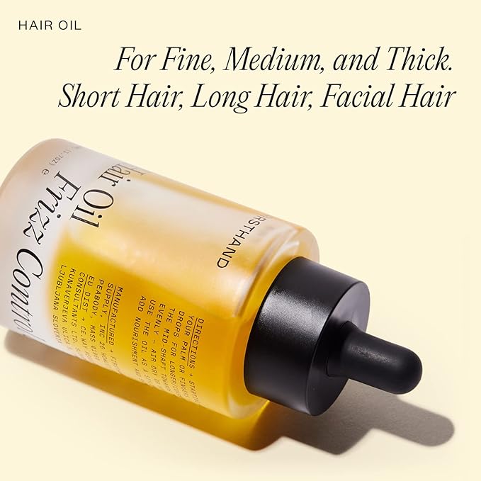 Firsthand Supply Hair Oil Frizz Control and Shine - Lightweight Oil - Clean & Non-toxic Hair Care Ingredients - With Argan Oil and Plant Based Keratin - 1.7oz (50ml)