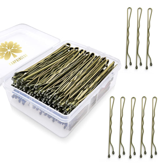 100PCS 2.4Inch Bobby Pins Bronze,Pain-Free Bobby Pins for All Hair Types,Hair Pins for Women Girls,Hairpins for Buns with Box(Bronze)