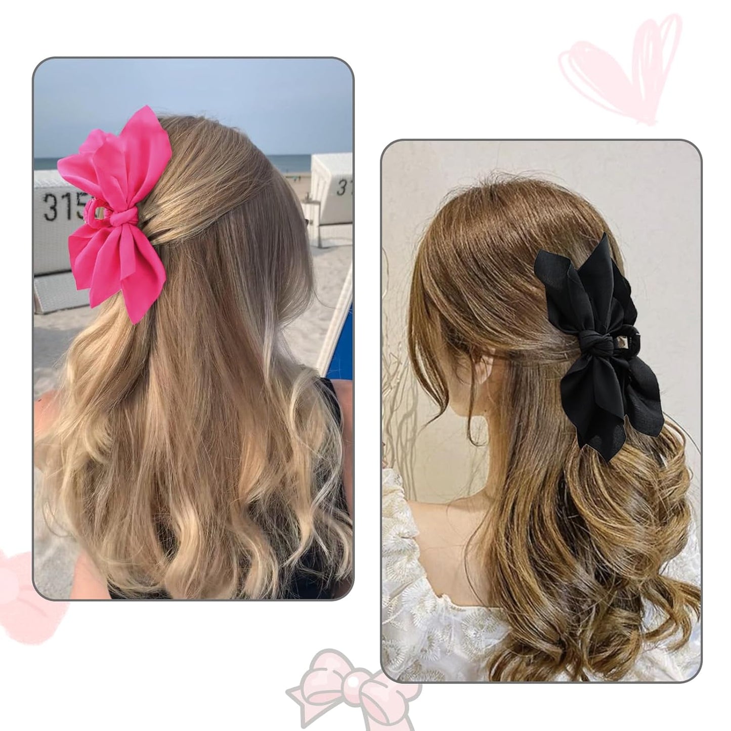 Bow Claw Clips Bow Hair Clips 2PC Big Hair Bows for Women Butterfly Styling Large Hair Clips for Thick Hair for Girls Hair Accessories for Teen