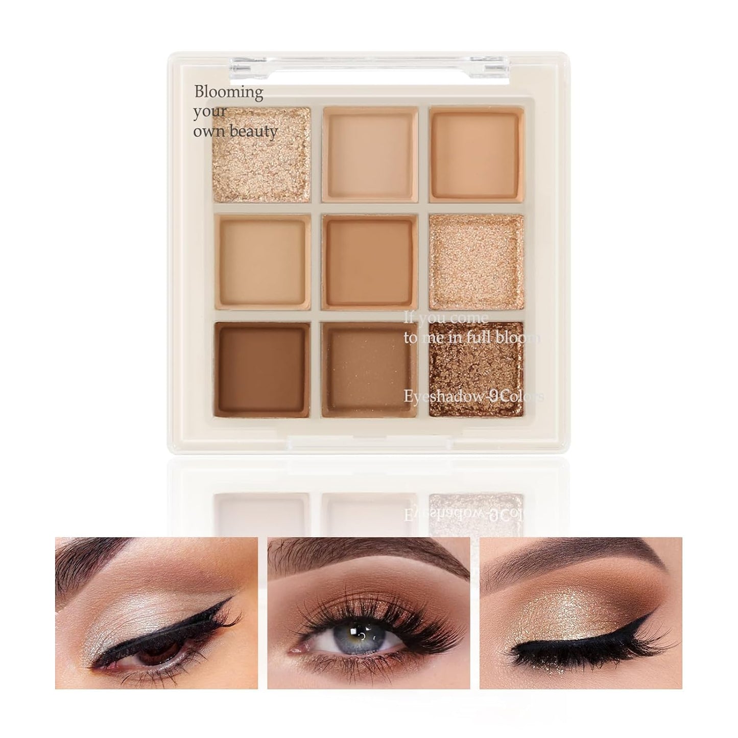 Boobeen Nude Eyeshadow Palette - Matte and Shimmer Makeup, Highly Pigmented Creamy Eye Shadow Powder, Create a Neutral Eye Look, Long Wearing