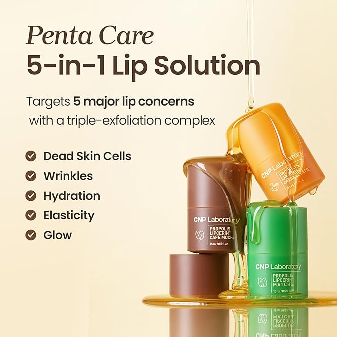 CNP Honey Lip Butter - Propolis Lipcerin™ 05 Caffé Mocha, Café Edition, Hydrating Overnight Manuka Lip Balm & Mask, 12hrs Long-lasting Moisture, Gifts for Women, Korean Skin Care, 0.5 fl.oz.