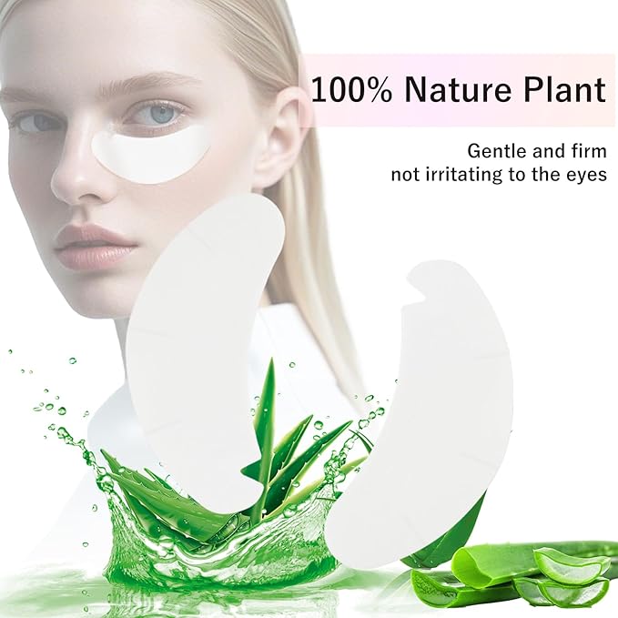 V-Shape Under Eye Pads, Eyelash Extension Natural Hydrogel Patch Lash Gel Pad for Extensions supplies, Professionals Beauty Makeup Mask Kit (Purple)