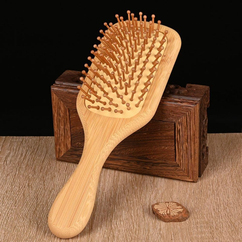 檀木按摩梳 Massager Comb Travel-friendly Hair Styling Tool for Men & Women 眼部木梳金丝檀五指梳按摩器梳子 Natural Bull Horn Massage Comb 五齿梳 - ZHANGHOUJUN-A625