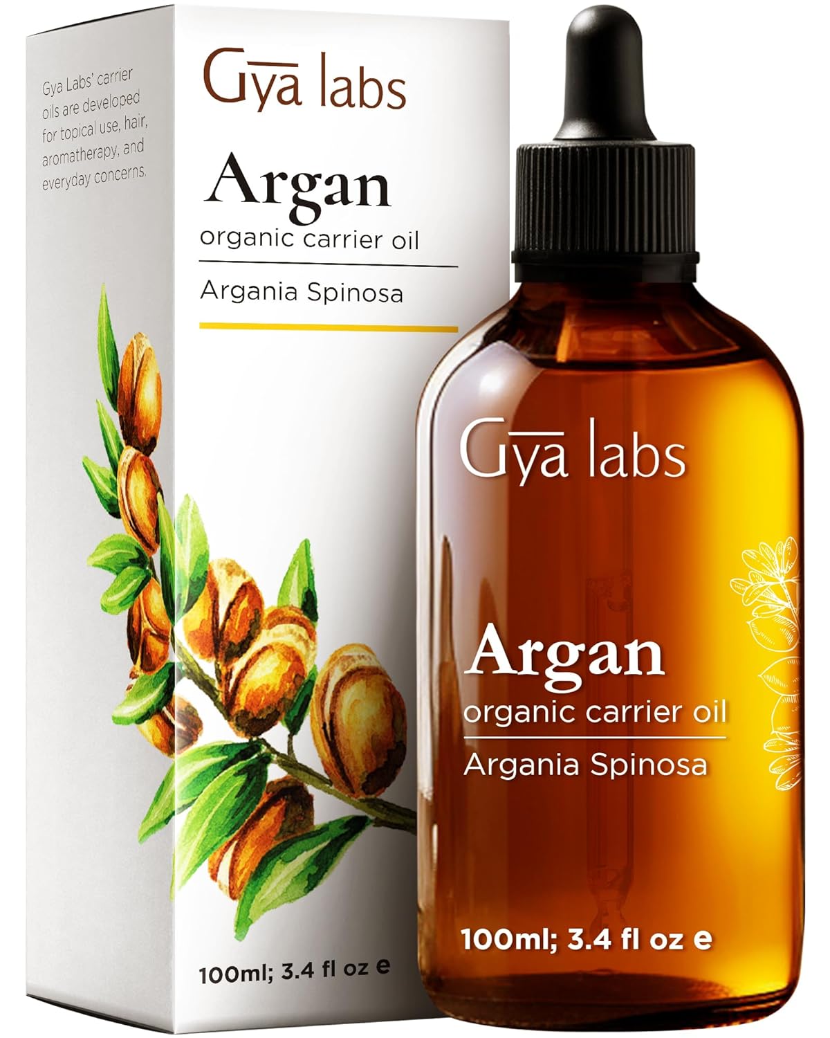 Gya Labs Argan Hair Oil - 3.4 Fl Oz - for Scalp Health, Strengthens & Protection from Damage