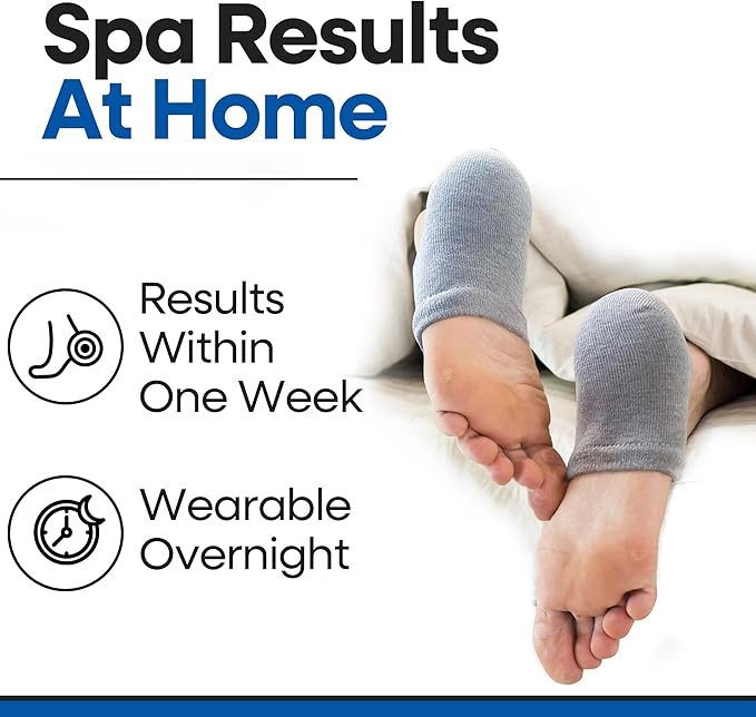 Moisturizing Socks for Women & Men | Aloe Vera Cracked Heel Treatment | Foot Callus Remover | Aloe Socks for Cracked Heels & Dry Feet | Lotion Infused Gel Heel Sleeves (Fits Most)