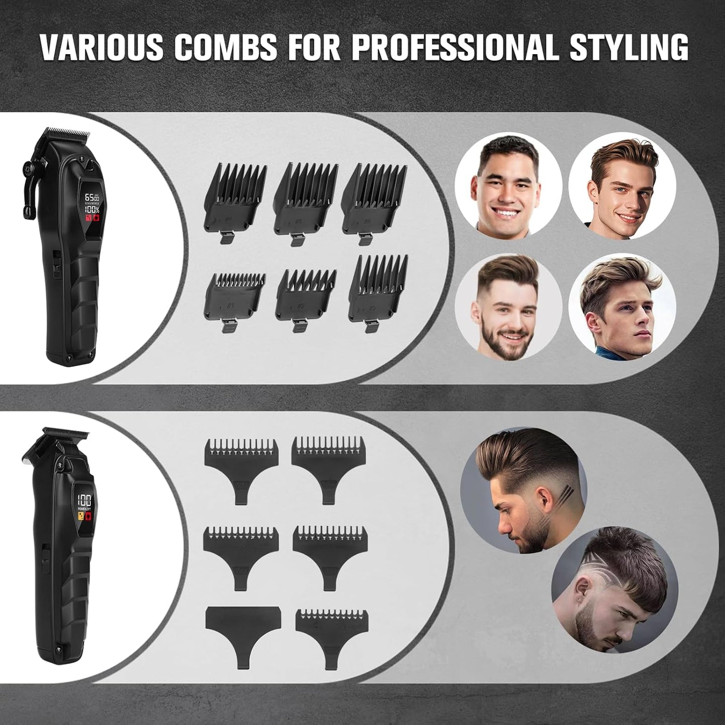 Hair Clippers for Men Professional Hair Trimmer Powerful Beard Trimmer Hair Cutting Grooming Tool