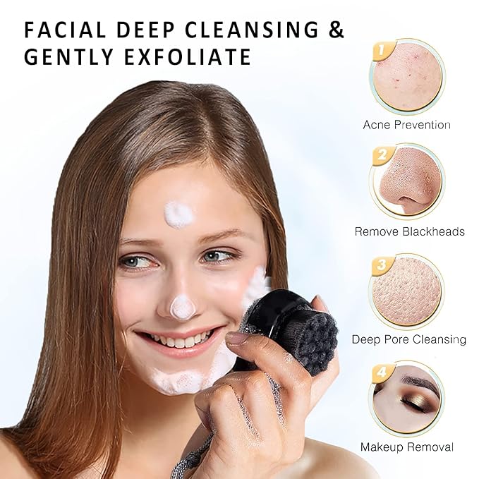 Small Ice Roller with Case & 2 Pcs Facial Cleansing Brushes