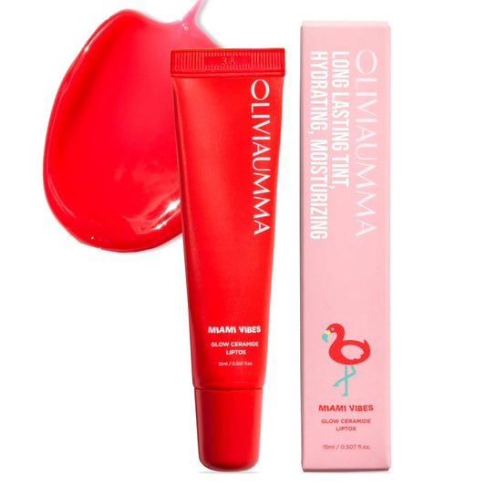 OLIVIAUMMA Glow Ceramide Liptox Miami Vibes – Moisturizing Korean Lip Gloss for Women to Hydrate and Glow with Shea Butter & Ceramides – Lipgloss for Dry, Chapped Lips – 15 ml