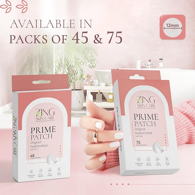 Prime Patch - Hydrocolloid Pimple Patches for Face, Clear Zit Stickers & Acne Dots, Strong Adhesion, Ultimate Blemish & Acne Patch, Made in Korea, Vegan (45 Count)