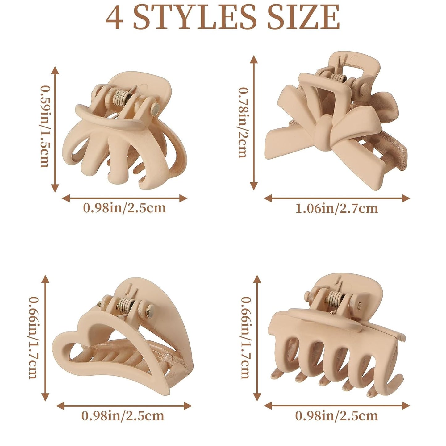 Small Hair Clips for Girls 16PCS 4Style Colourful Matte Mini Claw Clips for Women Non Slip Bangs Pins for Thin/Thick Hair(16PCS-Style 3)