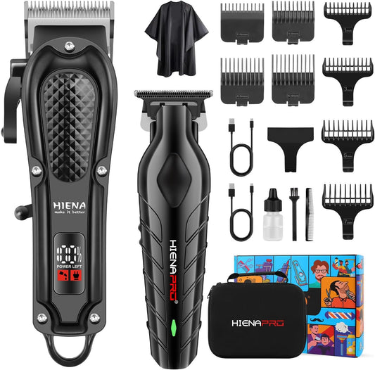 HIENA Professional Hair Clipper Set & Trimmer Kit for Men, Rechargeable Cordless Barber Clippers for Hair Cutting, Haircut Clippers, Gift for Men
