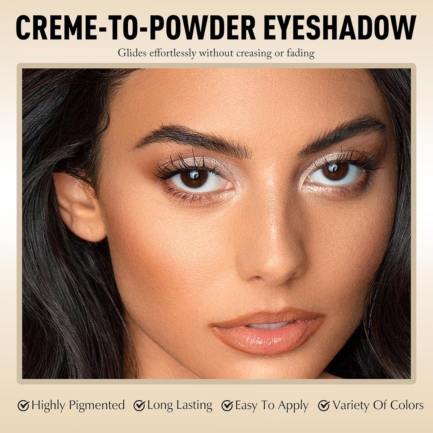 Glitter Eyeshadow Stick - Beige Shimmer Long Lasting Cream Eye Brightener Shadow Pencil Buildable Sparkling Face Highlighter Makeup, Lightweight Waterproof & Smudge Proof for Easy Application