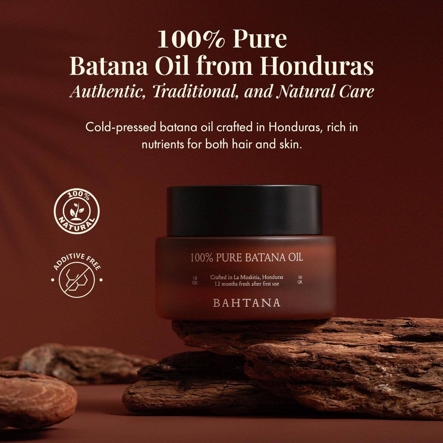 100% Pure Batana Oil - Nourishing Hair & Skin Treatment for Growth, Strength & Moisture- Batana Oils for Soft, Shiny Hair & Glowing Skin- Oil for Daily Use- Restores Hairs & Skins Naturally