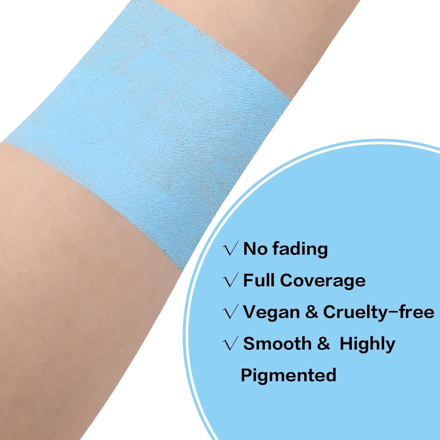 BAD COLOR Light Blue Face Body Paint, Pale Blue Eye Black Stick for Football/Baseball/Softball, Hypoallergenic Grease Sticks for Corpse Bride Halloween SFX Avatar Sally Makeup