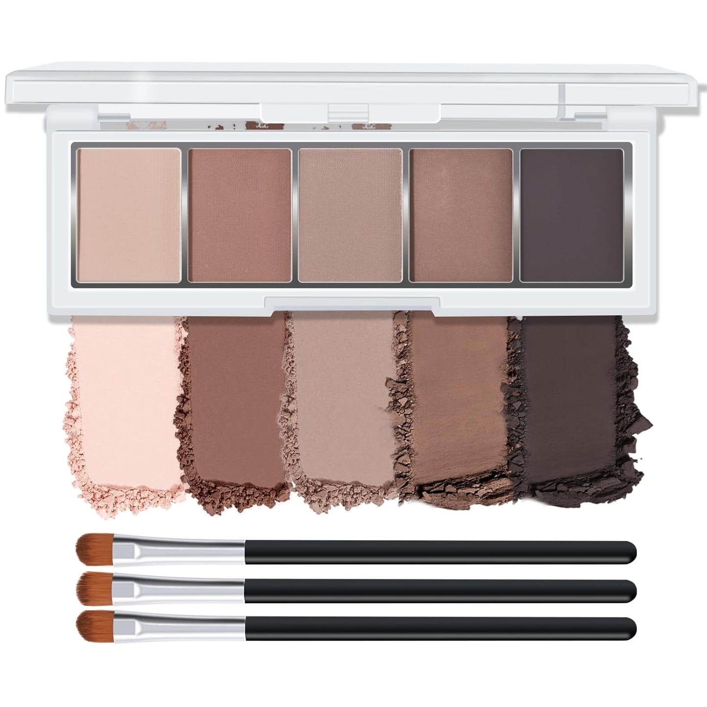 KYDA 5 Colors Matte Brown Eyeshadow Palette, Neutral Nude Eyeshadow, All Matte Eyes Makeup Palette, High Pigment Pressed Powder Eye Makeup Gift for Women, Lasting Blendable Daily Eyes Shadow, HAZEL