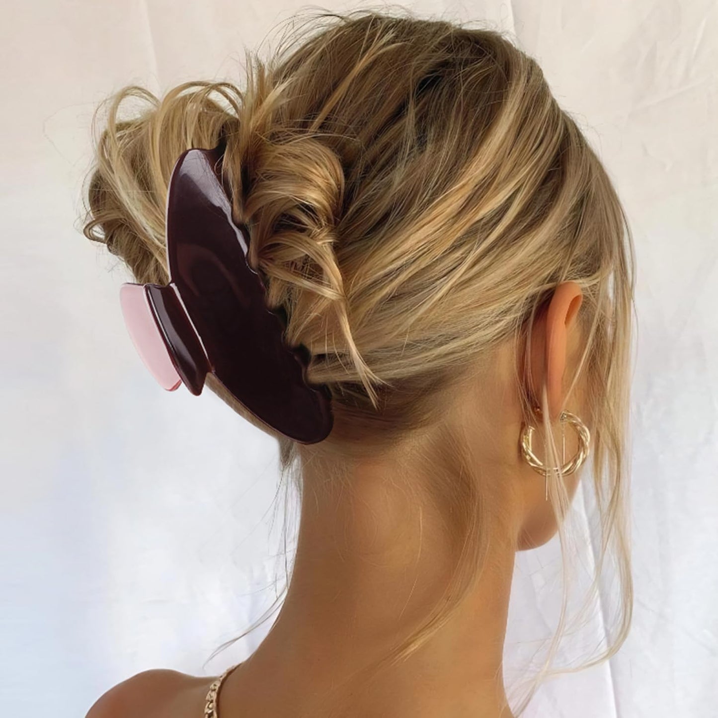 MAORULU Premium Durable Acetate Hair Claw Clips for Women Girls, 4 Inch Large Cute Jaw Clip for Thick or Thin Hair, Vintage Y2K Hair Clips, Dark Brown