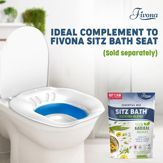 Hemorrhoid Treatment 40oz Sitz Bath Salts Postpartum Soaking Blend Epsom Salt Soak with All Natural Oils for Self Care Bartholin Cyst Treatment, Large Value Pack