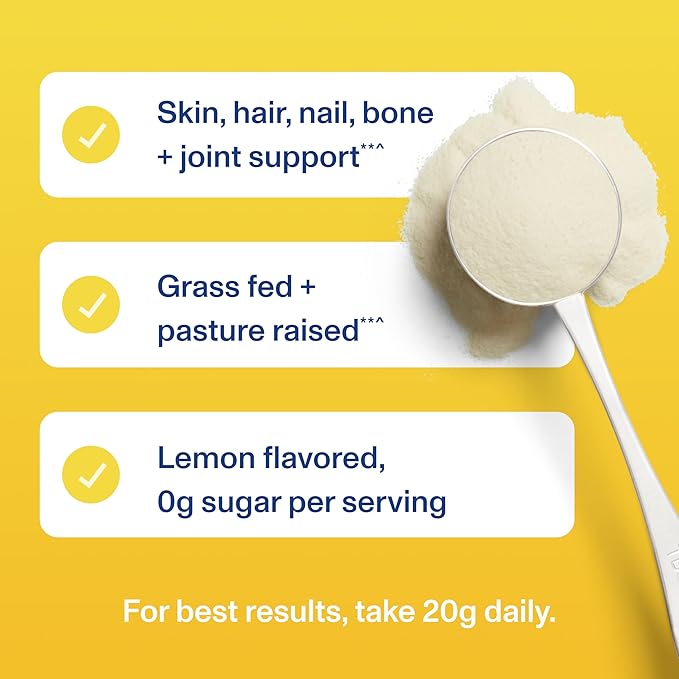 Vital Proteins Collagen Peptides Powder, Promotes Hair, Nail, Skin, Bone and Joint Health, Lemon 26.5 Ounce