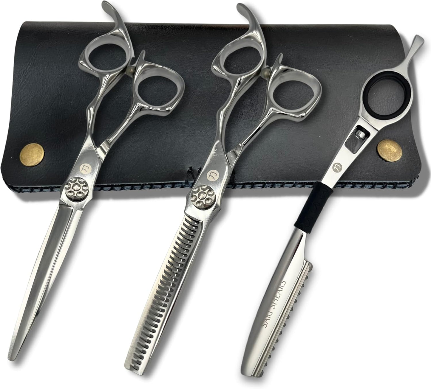 Saki Shears Grand Master 6" Set of Hair Cutting and Thinning Scissors - VG10 Japanese Steel - For Professional Hair Cutting