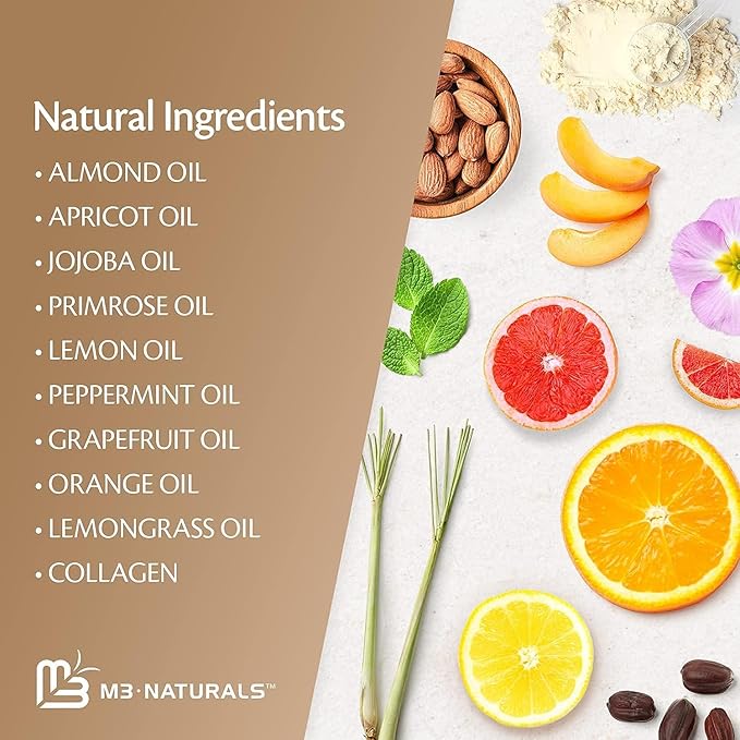 Brown Sugar Scrub Face Foot & Body Exfoliator Infused with Collagen and Stem Cell Exfoliating Salt Body Scrub for Toning Skin Cellulite Skin Care by M3 Naturals