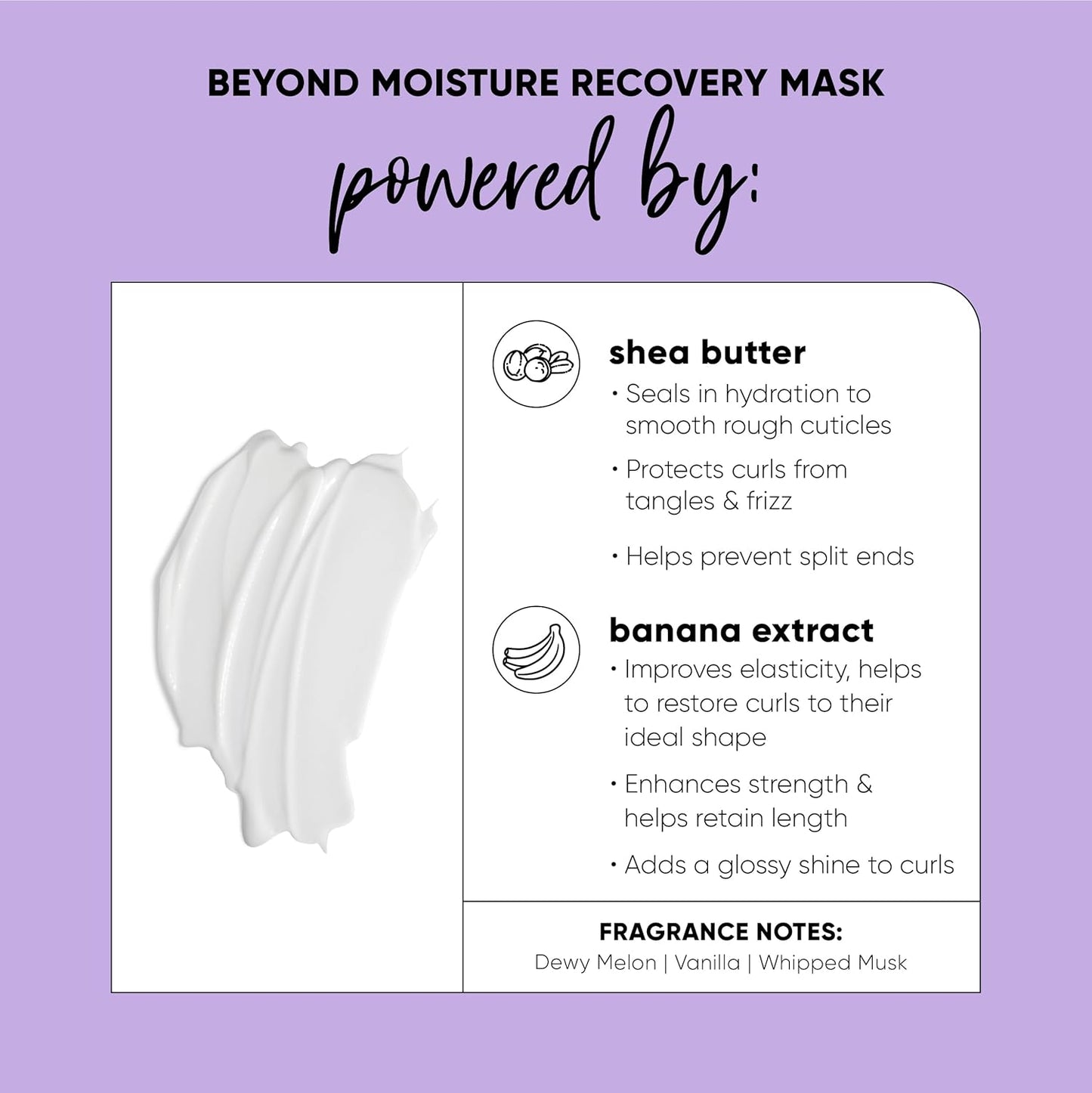 HASK Beyond Moisture Recovery Mask with Shea Butter & Banana Extract for Wavy, Curly, Coily & Kinky Hair, Softens, Moisturizes, Prevents Damage, Vegan, Sulfate-Free, Cruelty-Free – 8 fl oz