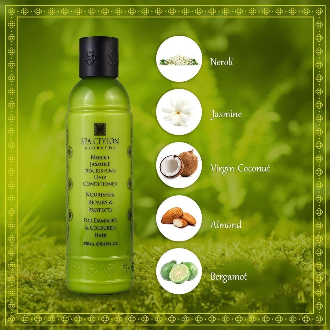 SPA CEYLON Neroli Jasmine Nourishing Hair Conditioner | Nourishes Repairs and Protects | For Damaged and Coloured Hair | Complete Natural Hair Repair