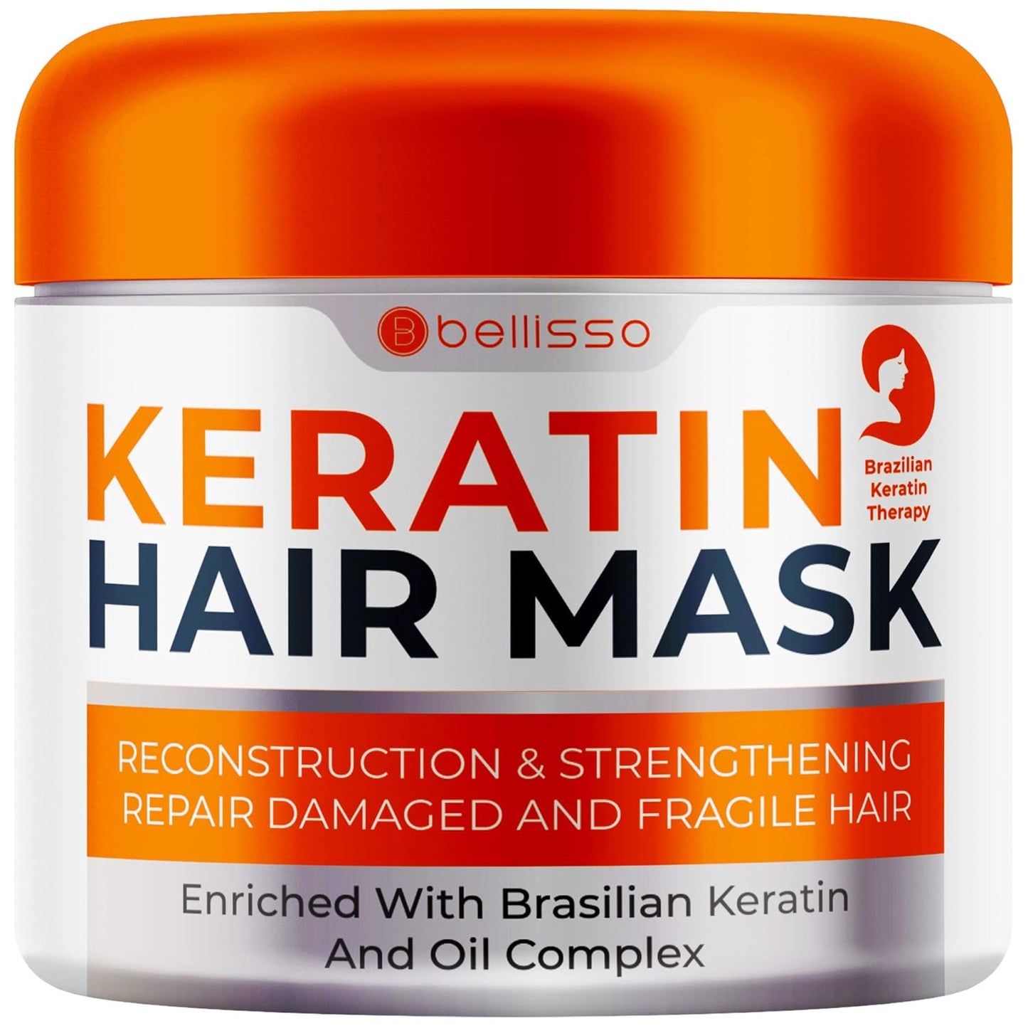 Keratin Hair Mask - Sulfate Free Hydrating Deep Conditioner Treatment for Dry, Damaged and Split Ends - Moisture for Frizzy and Curly Hair - For Women and Men - Moisturizer Care to Repair Damage
