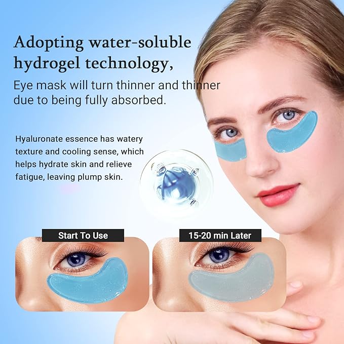 Hyaluronic Acid Eye Mask for Dark Circles and Eye Bags & Kojic Acid Soap Moisturizing Deep Cleansing for Face and Body