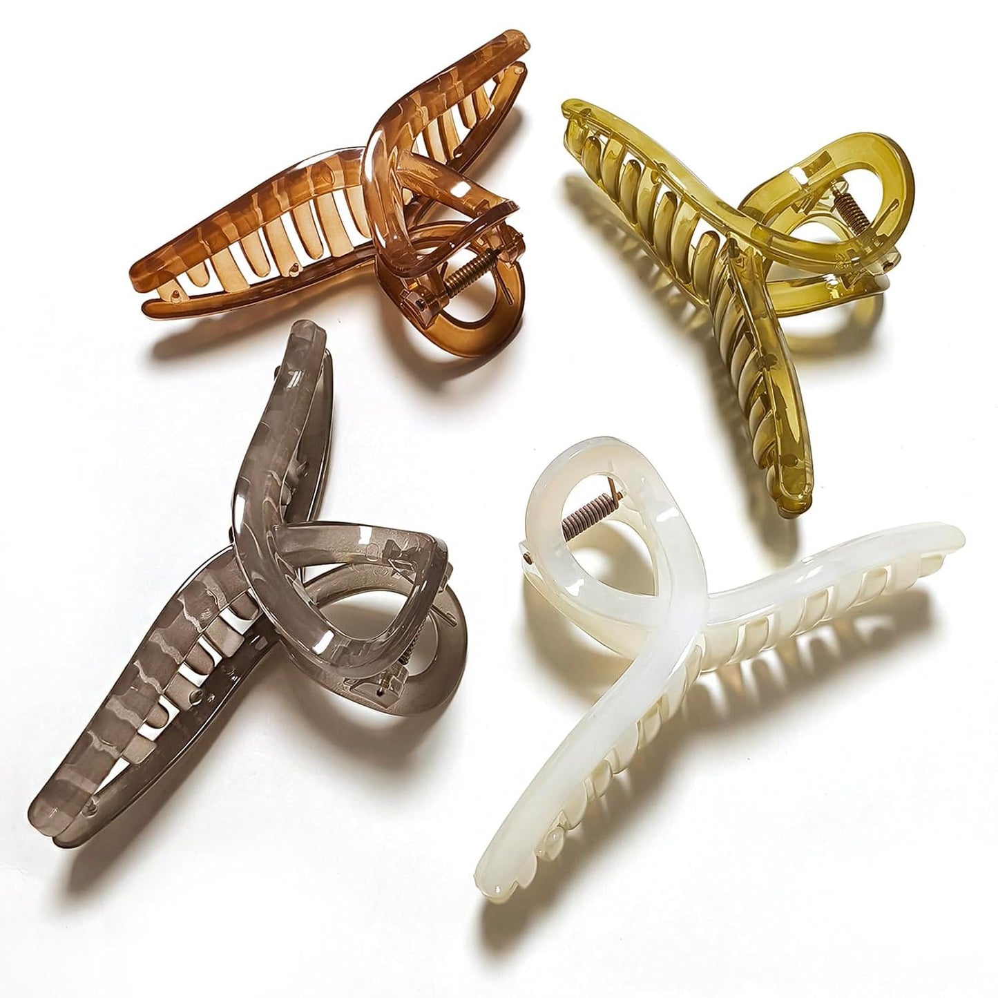 5 Inch Hair Claw Clips Extra Large No Slip Big Jelly XL Clip for Thick Curly Long Hair Women, 4 Pack